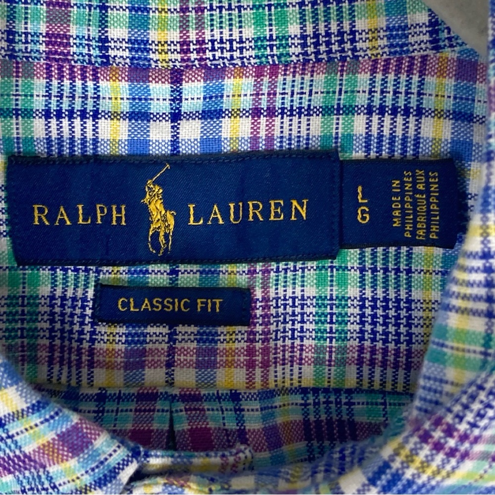 Polo Ralph Lauren Classic Fit Oxford Button Down Shirt Plaid Colorful Mens L - Picture 5 of 16